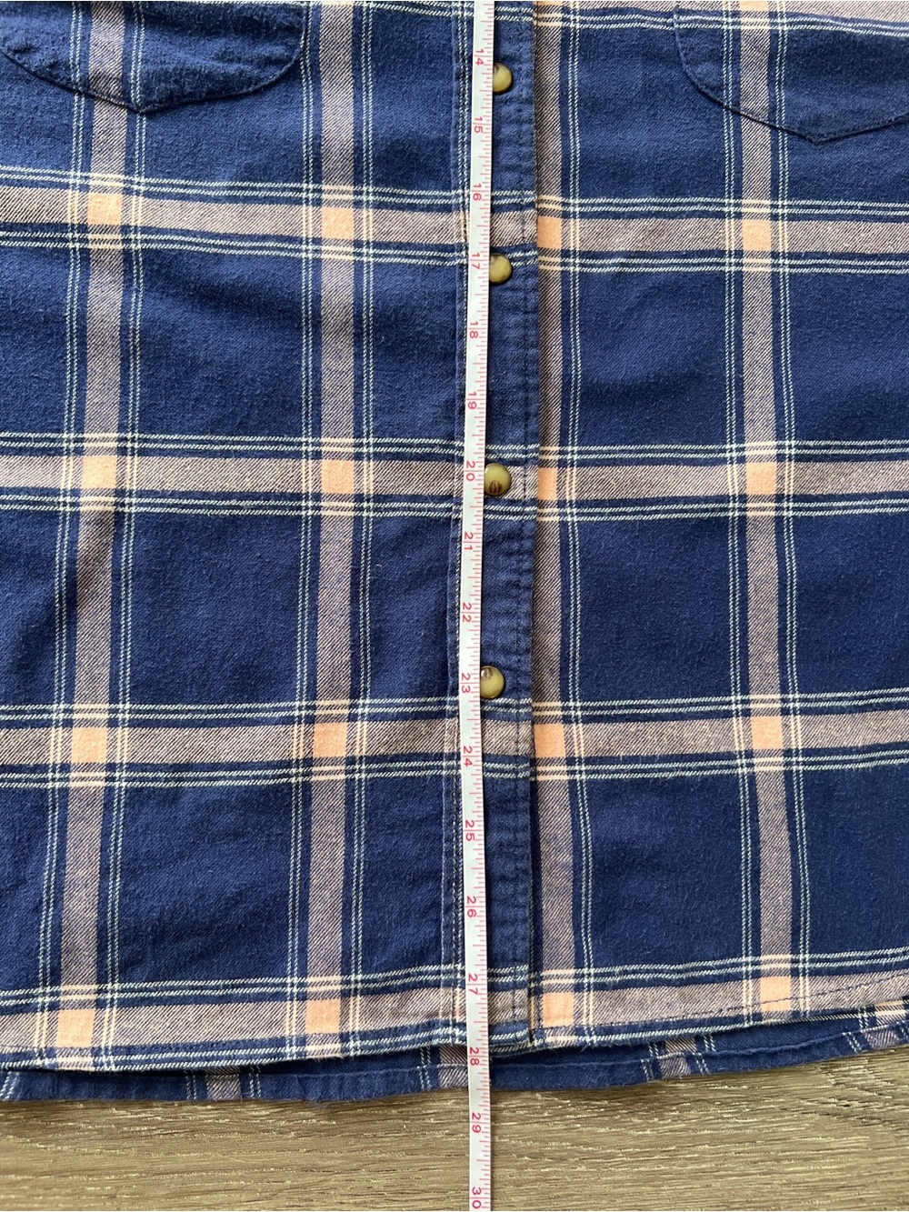 Jachs Girlfriend XL Blue Pink Plaid Western Snap Shirt Cotton Stretch Flannel - Picture 14 of 15
